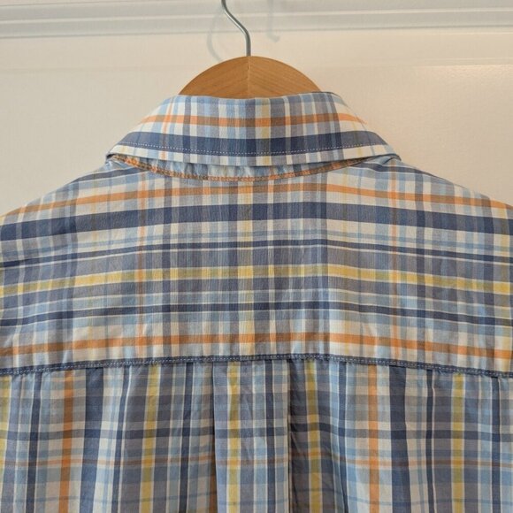 Vineyard Vines Slim-Fit Whale Shirt Men's Small Button-Down Blue Orange Plaid - Picture 7 of 13